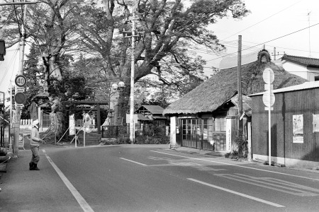 下妻神社前の町並み