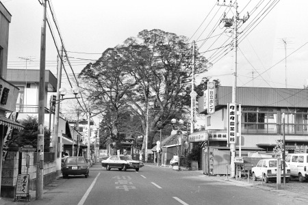 下妻神社前の町並み