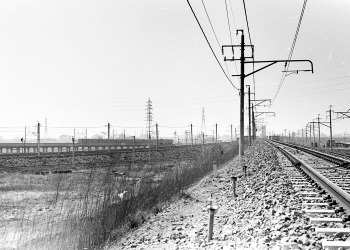 武蔵野線開通直後の新松戸駅付近