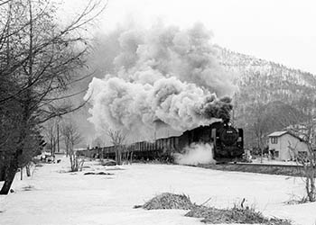 南清水沢駅付近をゆく貨物列車