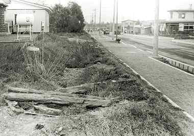 市街地に残っていた軌道跡